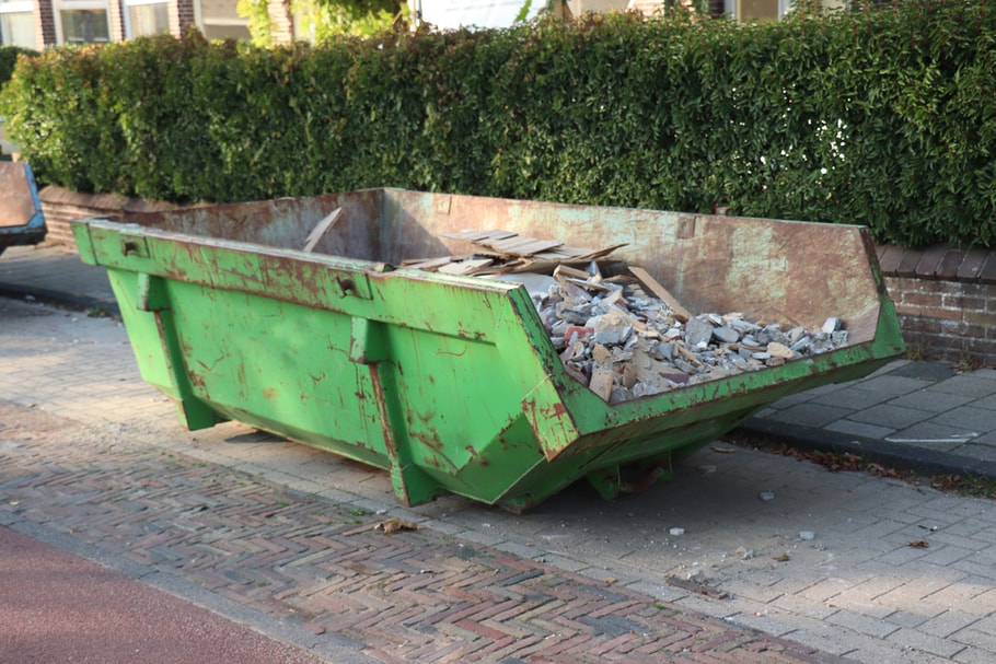 dumpster with construction materials in Fayetteville, North Carolina